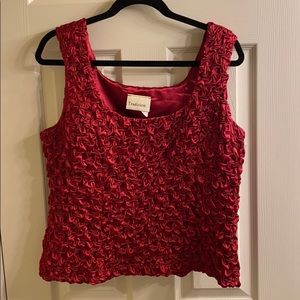 Deep red dressy sleeveless top